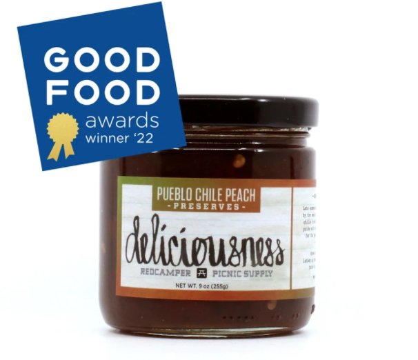 Red Camper Pueblo Chile Peach Deliciousness Preserves, Organic - 12 Jars x 9oz case