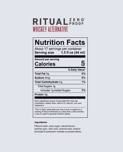 Ritual Zero Proof Ritual Whiskey Alternative