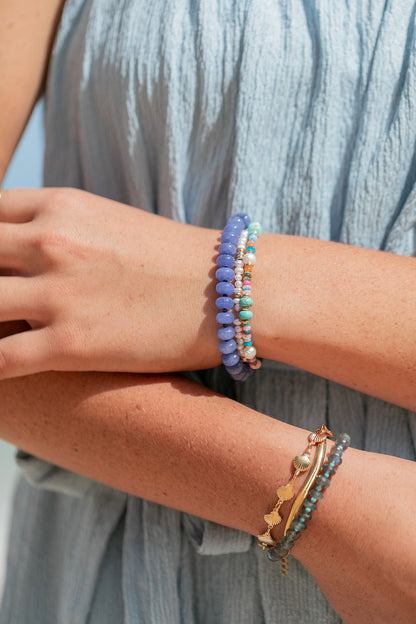 Mixed Rainbow Gemstone and Pearl Bracelet - Kainui