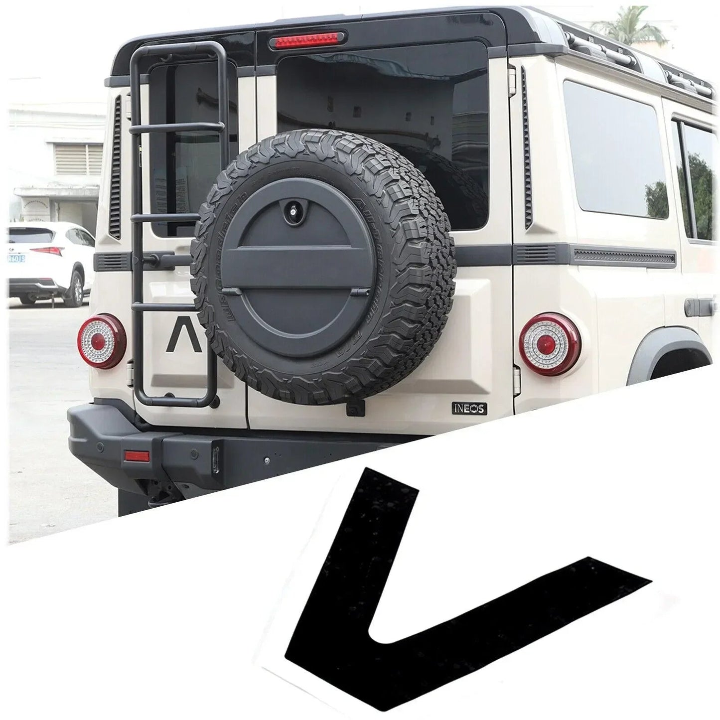 Emergency Reflective Lambda Rear Tailgate Overlay - 2024+ Grenadier