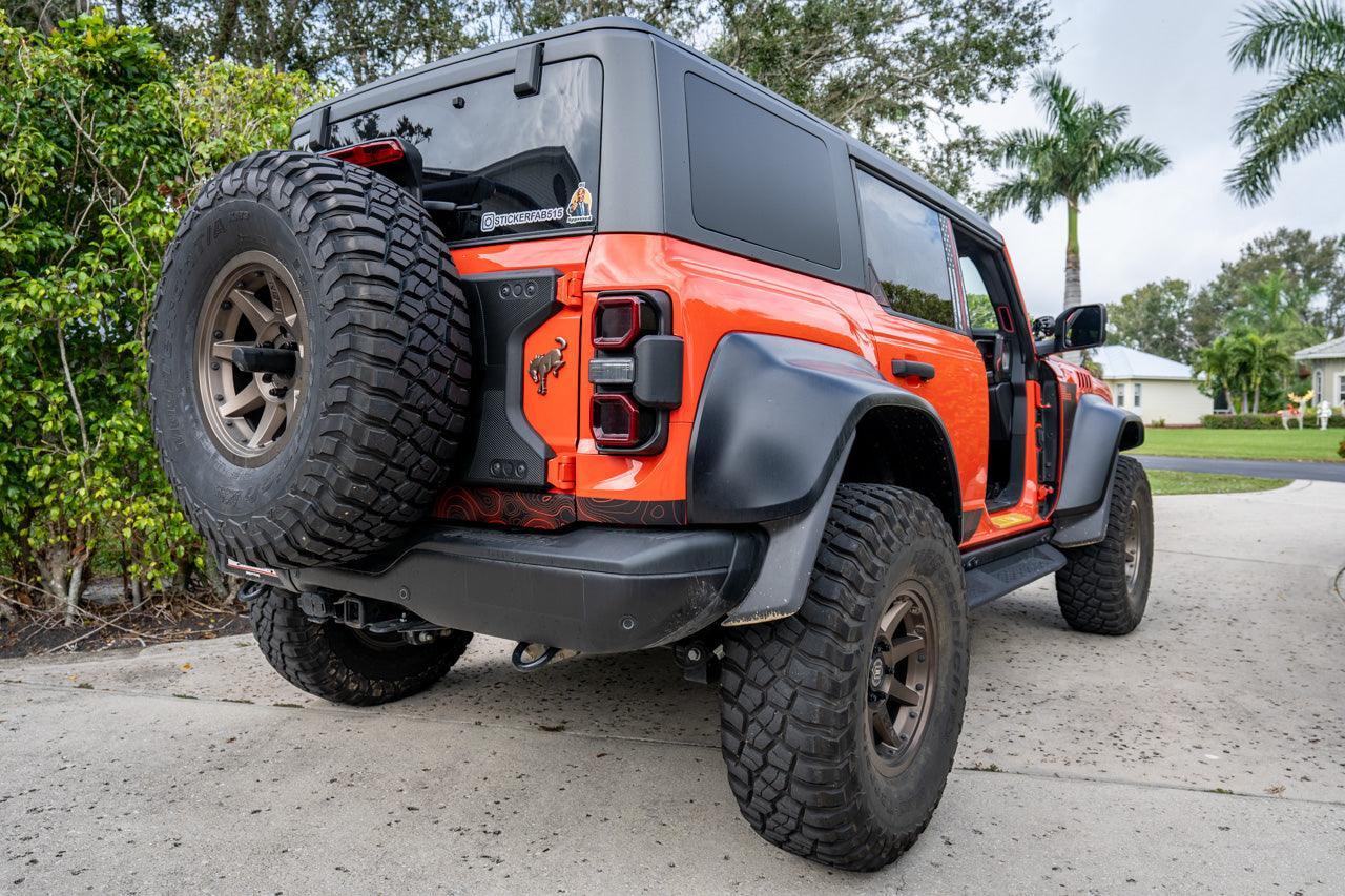 Safari Topo Lower Rear Tailgate Overlays - 2021+ Bronco