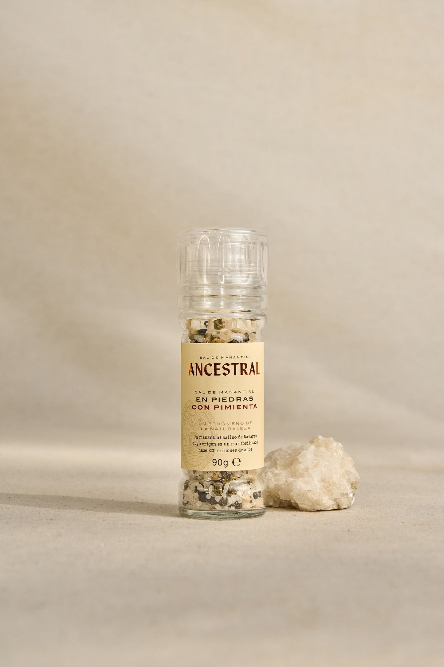 Natural Spring Salt Crystals & Organic Pepper - Glass Mill
