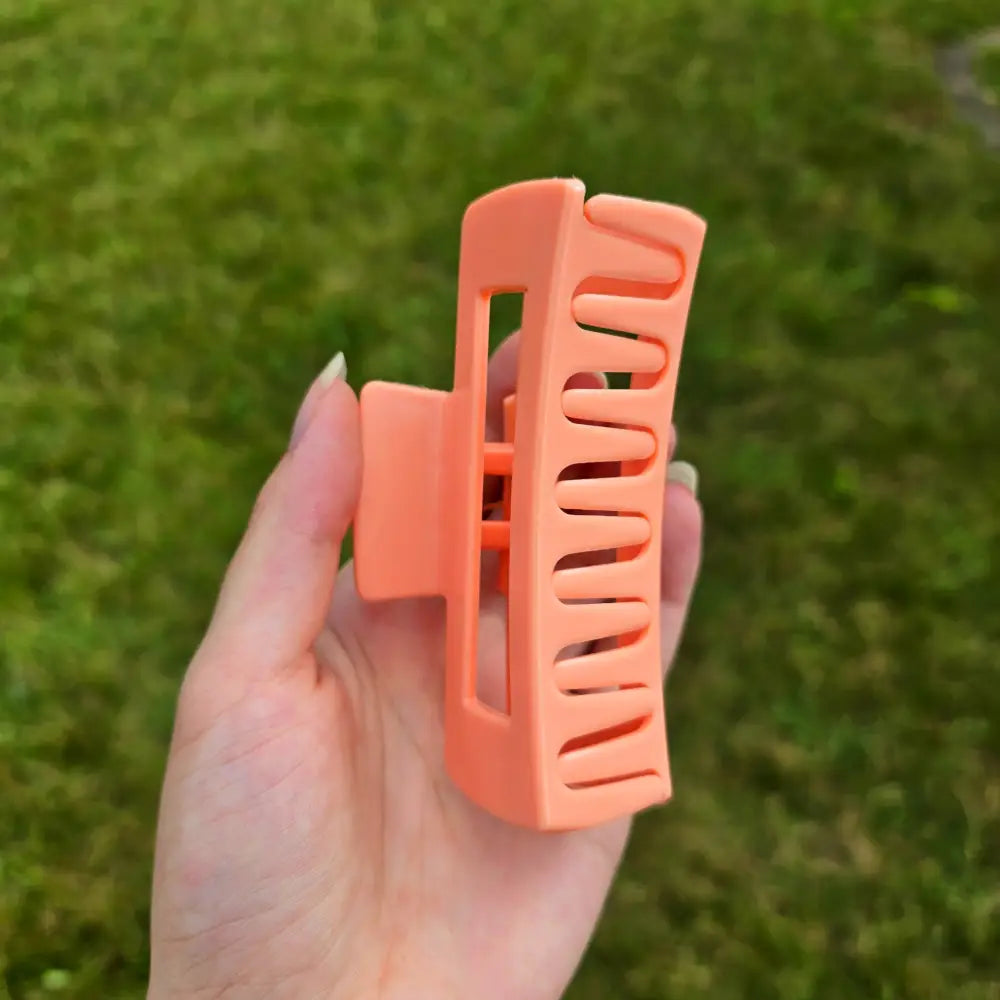 Salmon Pink Hair Claw Clip (Solid & Patterned)