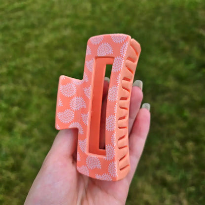 Salmon Pink Hair Claw Clip (Solid & Patterned)