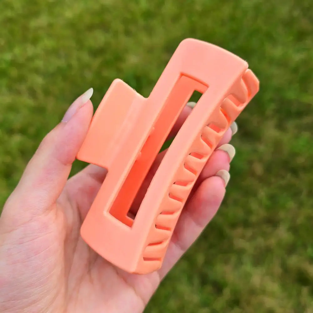 Salmon Pink Hair Claw Clip (Solid & Patterned)