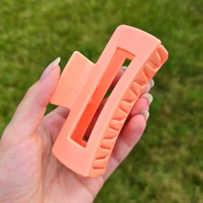 Salmon Pink Hair Claw Clip (Solid & Patterned)