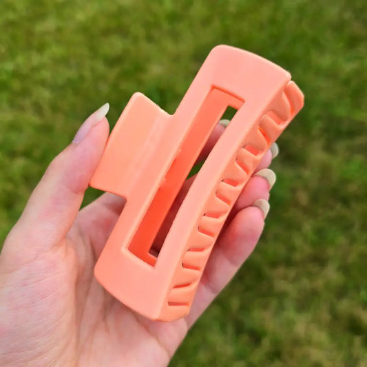 Salmon Pink Hair Claw Clip (Solid & Patterned)