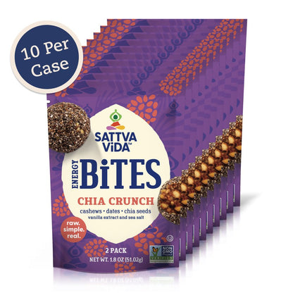 Sattva Vida NEW - Chia Crunch Energy Bites, 2pack (10 per case)
