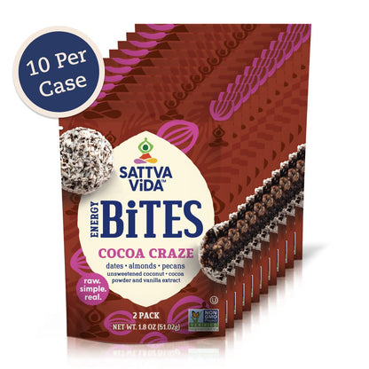 Sattva Vida NEW - Cocoa Craze Energy Bites, 2pack (10 per case)