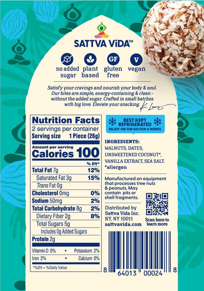 Sattva Vida NEW - Off The Walnut Energy Bites, 2pack (10 per case)