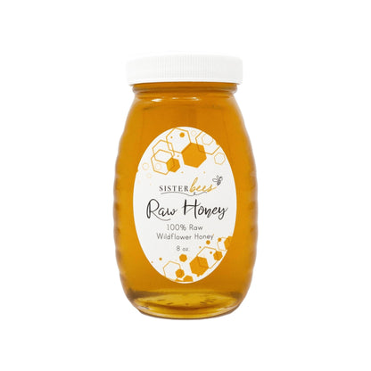 Sister Bees 100% Raw Michigan Wildflower Honey 8 oz glass jar