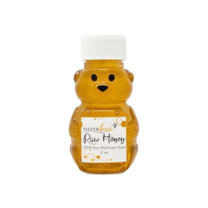 Sister Bees 100% Raw Michigan Wildflower Honey Bear 2 oz
