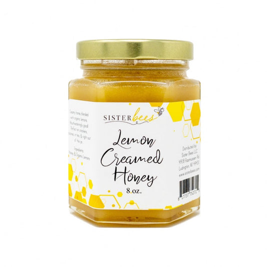 Sister Bees Lemon Creamed Honey 8oz Jar