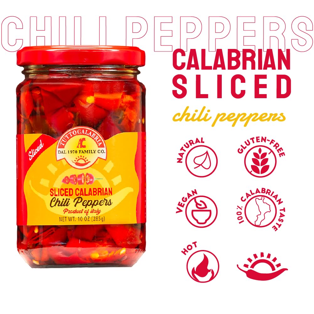 TuttoCalabria Sliced Calabrian Chili Peppers, 10 oz