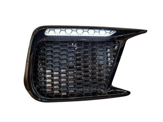 Special Edition Dark Smoke Honeycomb (Hex) JDM DRL Bezel Overlays - 2018-2021 WRX / STI