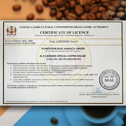 Plantation Blue® Jamaica Blue Mountain Coffee (16 oz - roasted and ground)