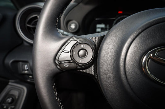 Steering Wheel Controls + Lower Spoke 3D Carbon Overlays - 2022+ BRZ / GR86