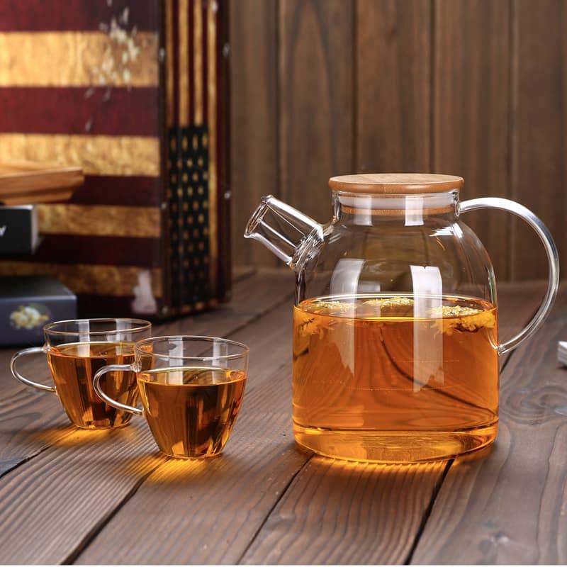 Wilmax Porcelain Thermo Glass Teapot 54 Fl Oz | High temperature and shock resistant