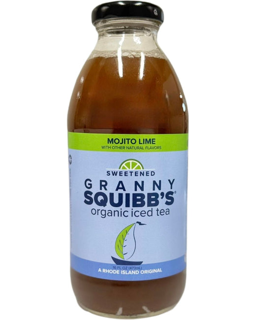 Granny Squibbs Mojito Lime Sweetened Organic Iced Tea - 12 bottles x 16oz case