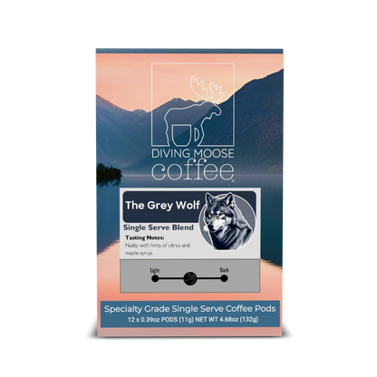 The Grey Wolf – 12 Single Serve Coffee Pods Medium Roast Blend