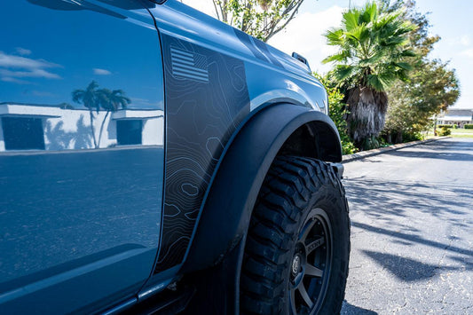 Topo American Flag Fender Overlays - 2021+ Bronco