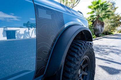 Topo American Flag Fender Overlays - 2021+ Bronco