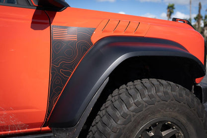 Topo American Flag Fender Overlays (Clear) - 2022+ Bronco Raptor