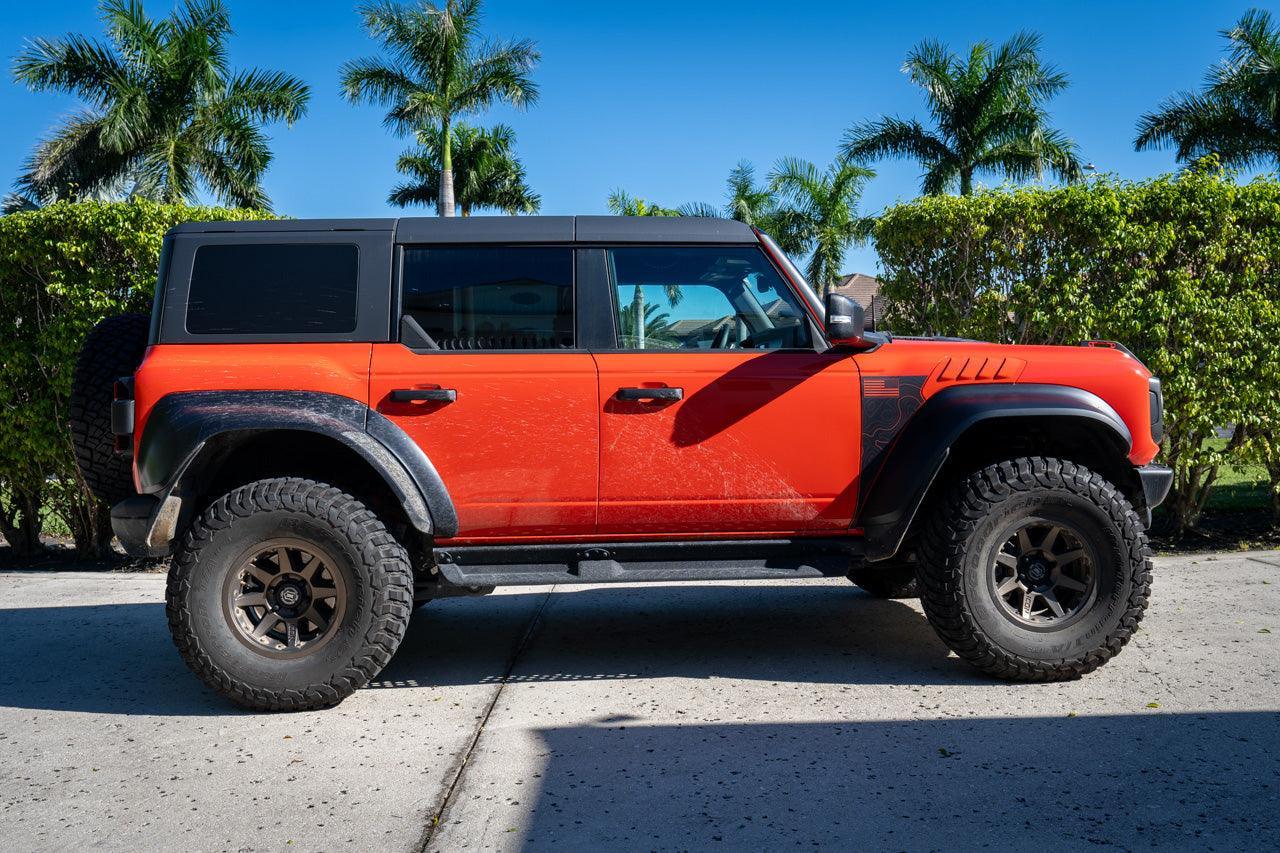 Topo American Flag Fender Overlays (Clear) - 2022+ Bronco Raptor