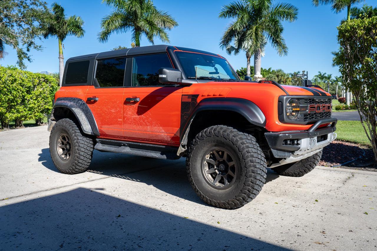 Topo American Flag Fender Overlays (Clear) - 2022+ Bronco Raptor