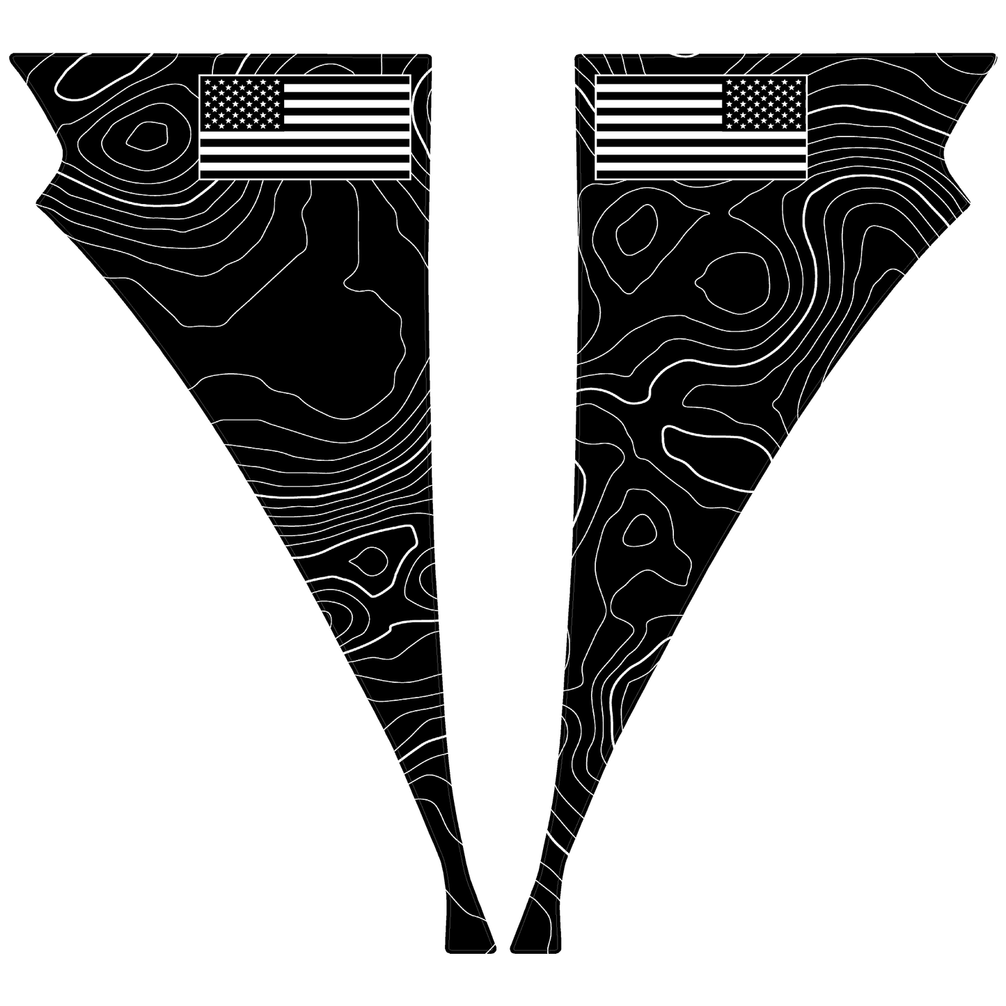 Topo American Flag Fender Overlays (Clear) - 2022+ Bronco Raptor