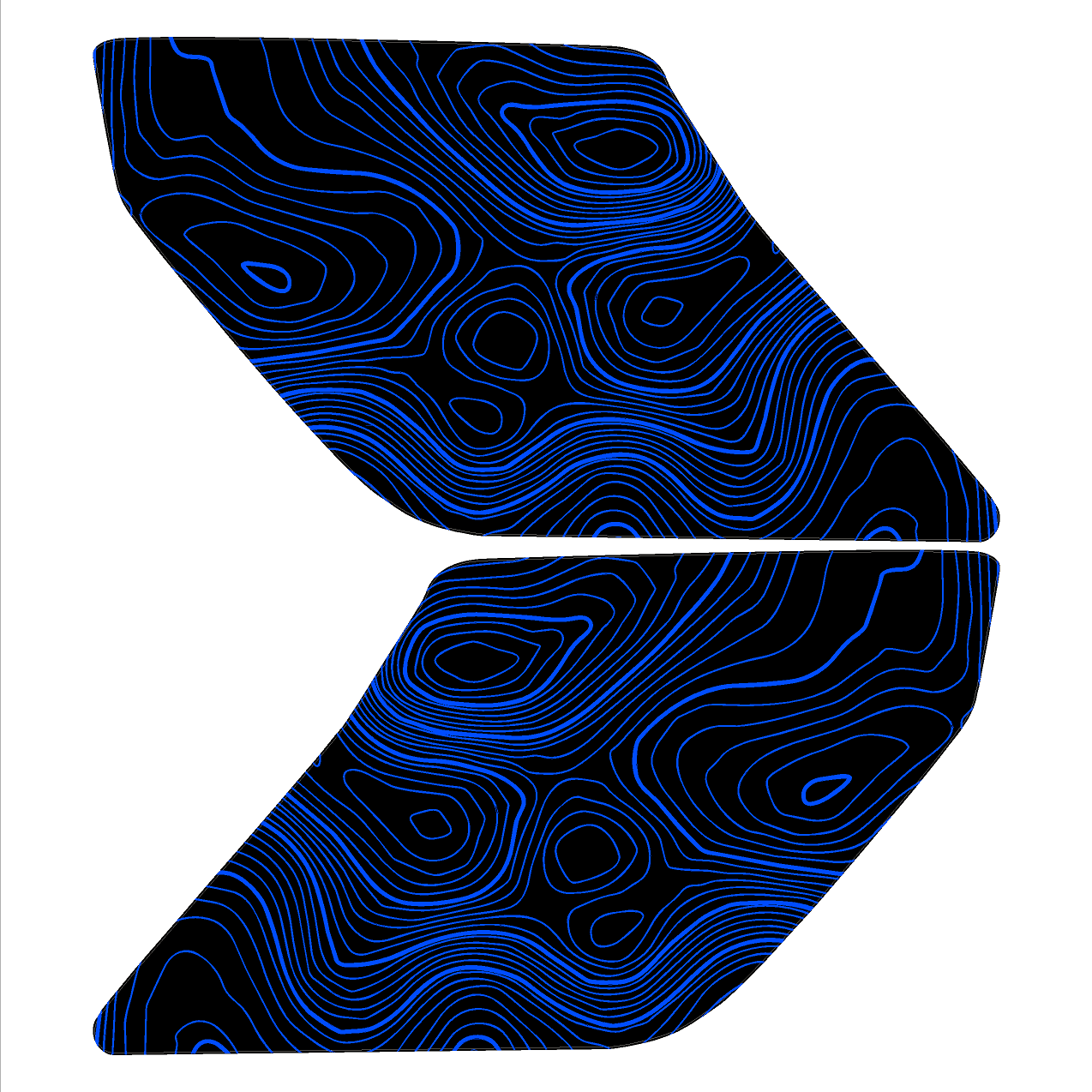 Topo Interior Sun Visor Overlays (Printed Series) - 2021+ Bronco (NO Homelink)