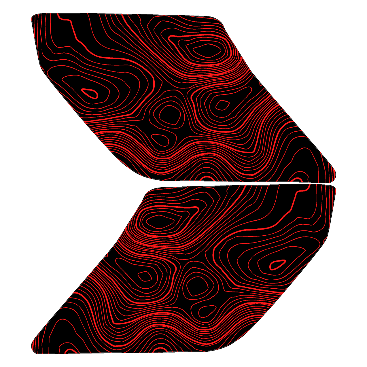 Topo Interior Lower Door Card Insert Overlays (Printed Series) - 2021+ Bronco 2 Door