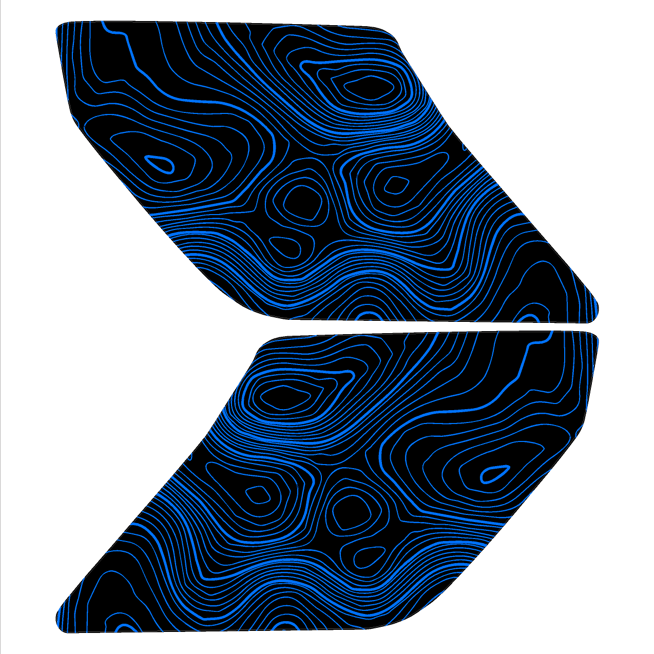 Topo Interior Sun Visor Overlays (Printed Series) - 2021+ Bronco (NO Homelink)