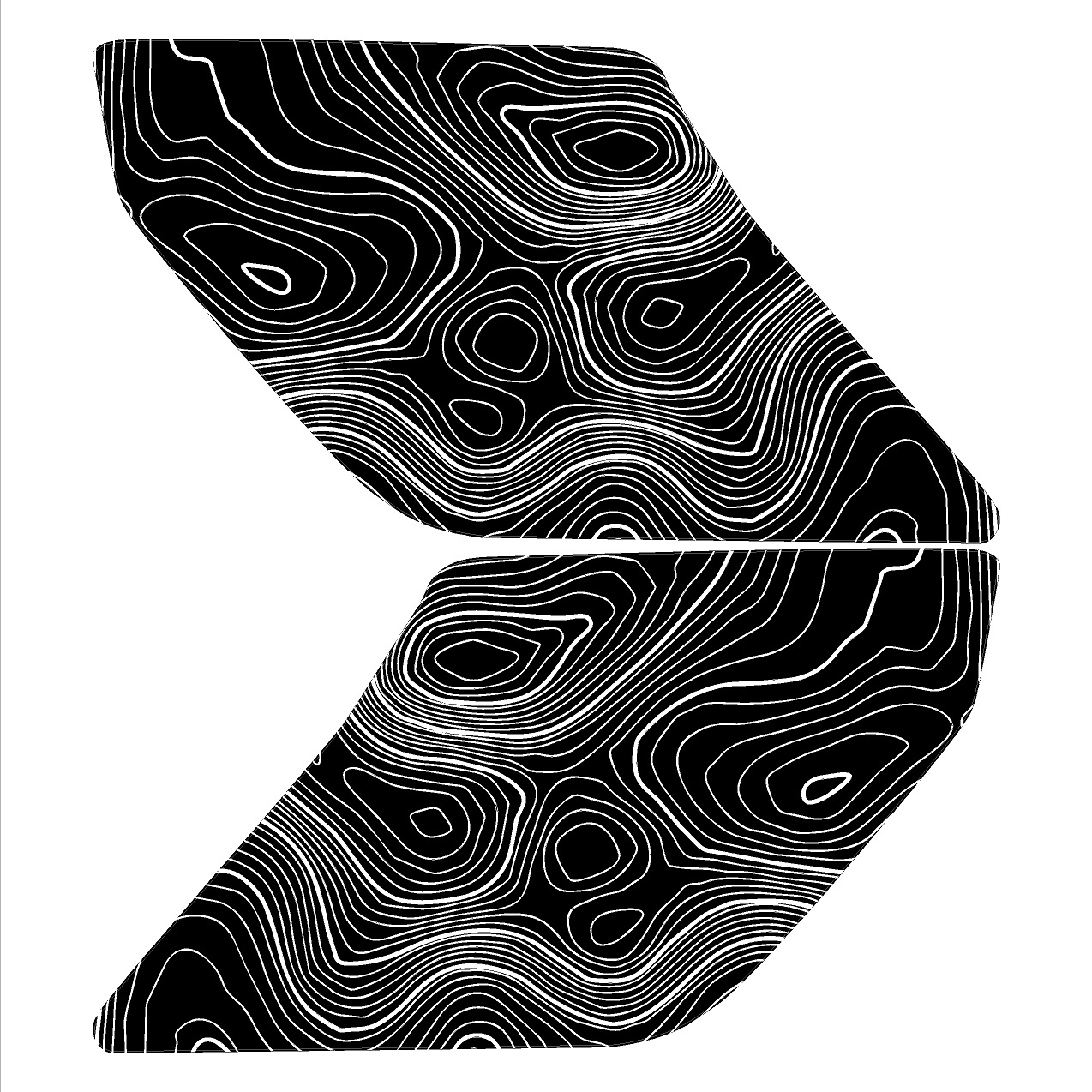 Topographic Interior Sun Visor Overlays - 2024+ Ranger Raptor (with Homelink)