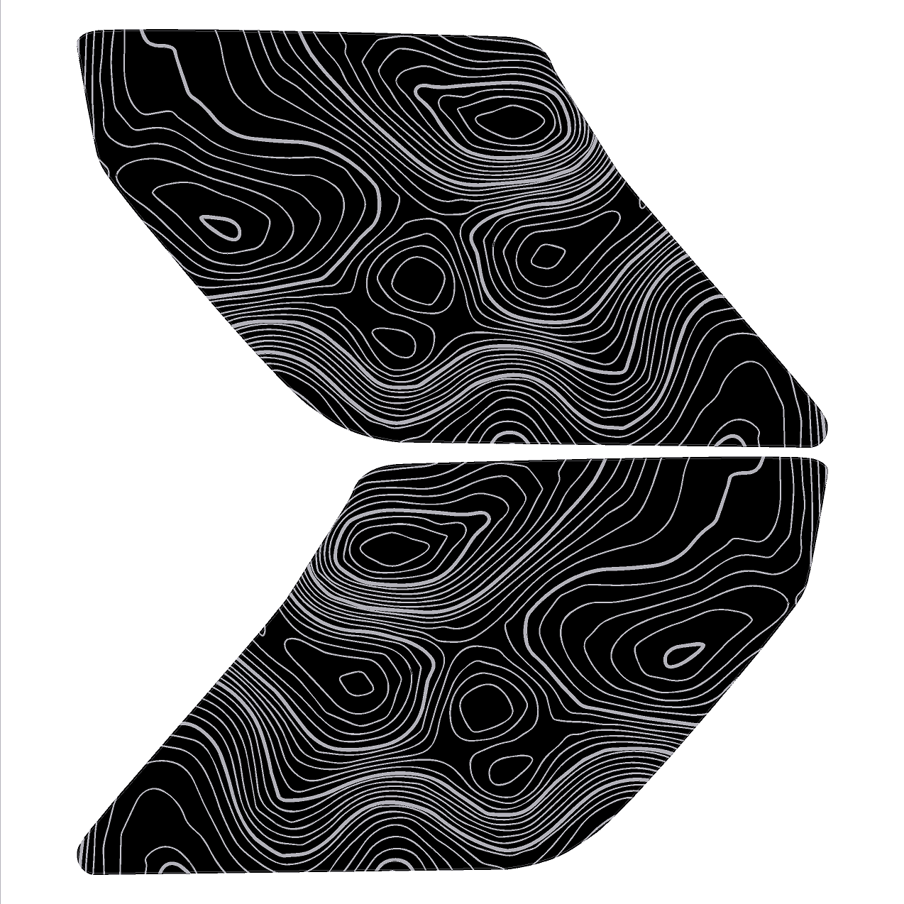 Topographic Interior Sun Visor Overlays - 2024+ Ranger Raptor (with Homelink)