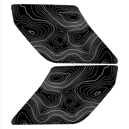 Topographic Interior Sun Visor Overlays - 2024+ Ranger Raptor (with Homelink)