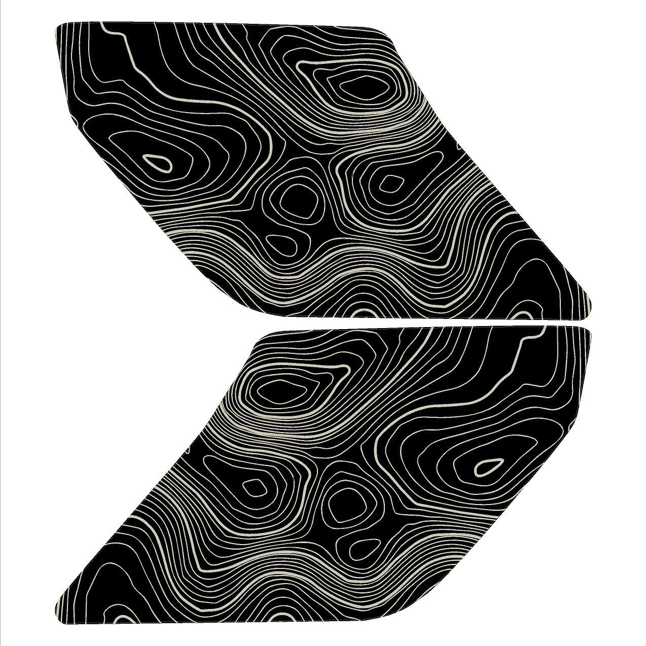 Topo Interior Sun Visor Overlays (Printed Series) - 2021+ Bronco (with Homelink)