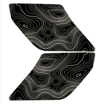 Topographic Interior Sun Visor Overlays - 2024+ Ranger Raptor (with Homelink)