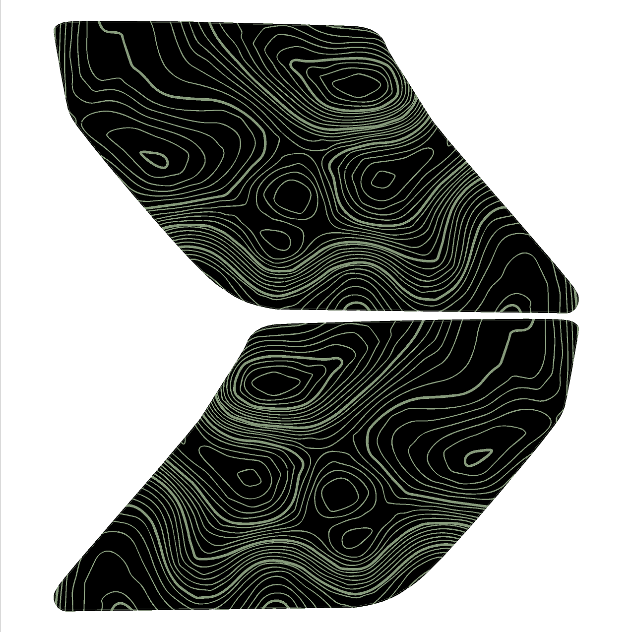 Topo Interior Lower Door Card Insert Overlays (Printed Series) - 2021+ Bronco 2 Door