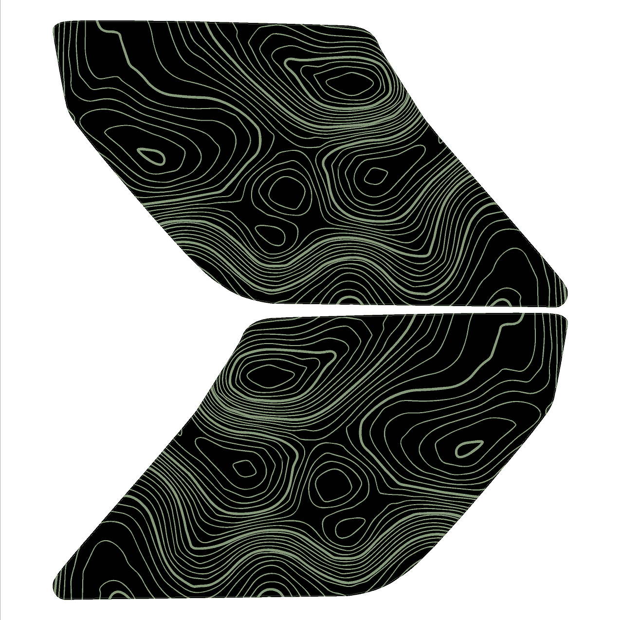 Topo Interior Sun Visor Overlays (Printed Series) - 2021+ Bronco (with Homelink)