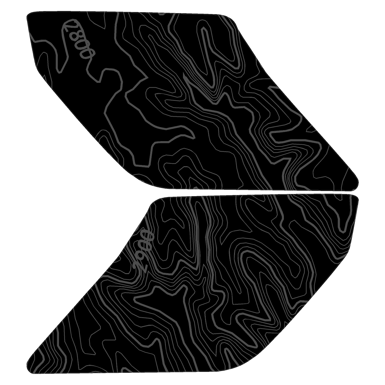 Topo Interior Sun Visor Overlays (Printed Series) - 2021+ Bronco (NO Homelink)
