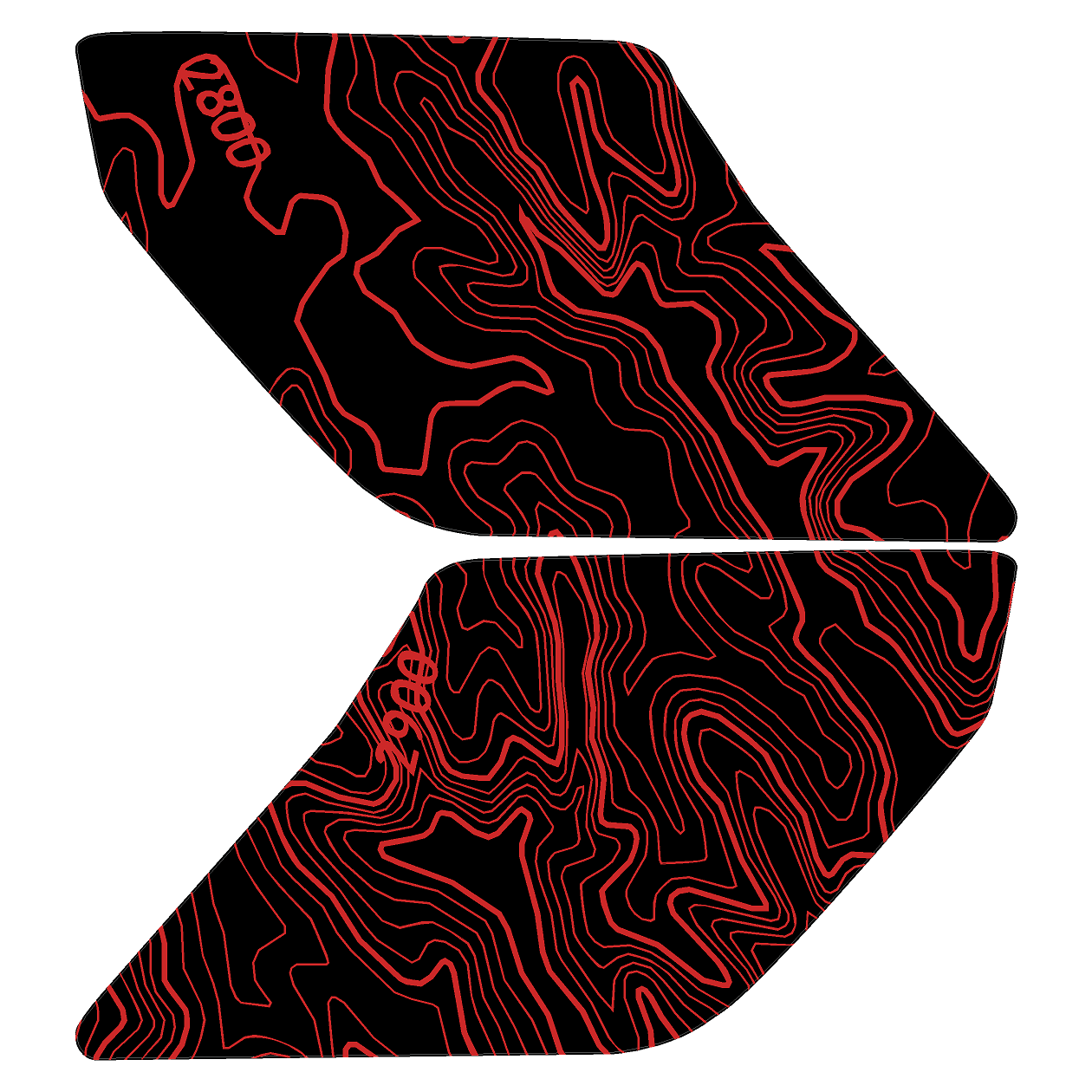 Topo Interior Sun Visor Overlays (Printed Series) - 2021+ Bronco (with Homelink)