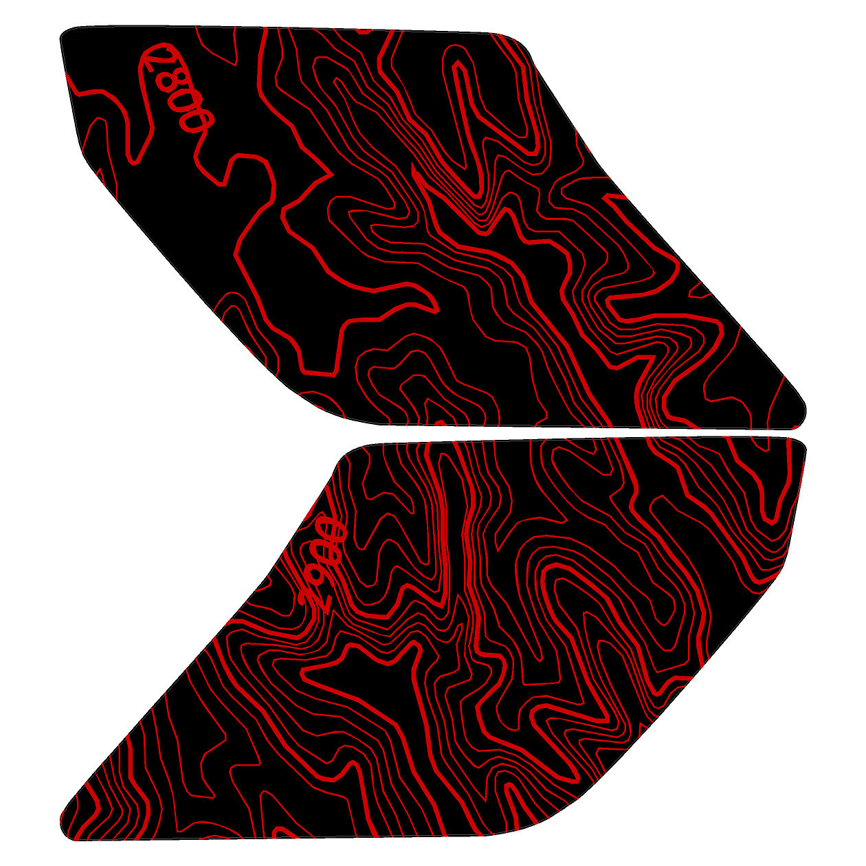 Topo Interior Lower Front Door Card Insert Overlays (Printed Series) - 2021+ Bronco 4 Door