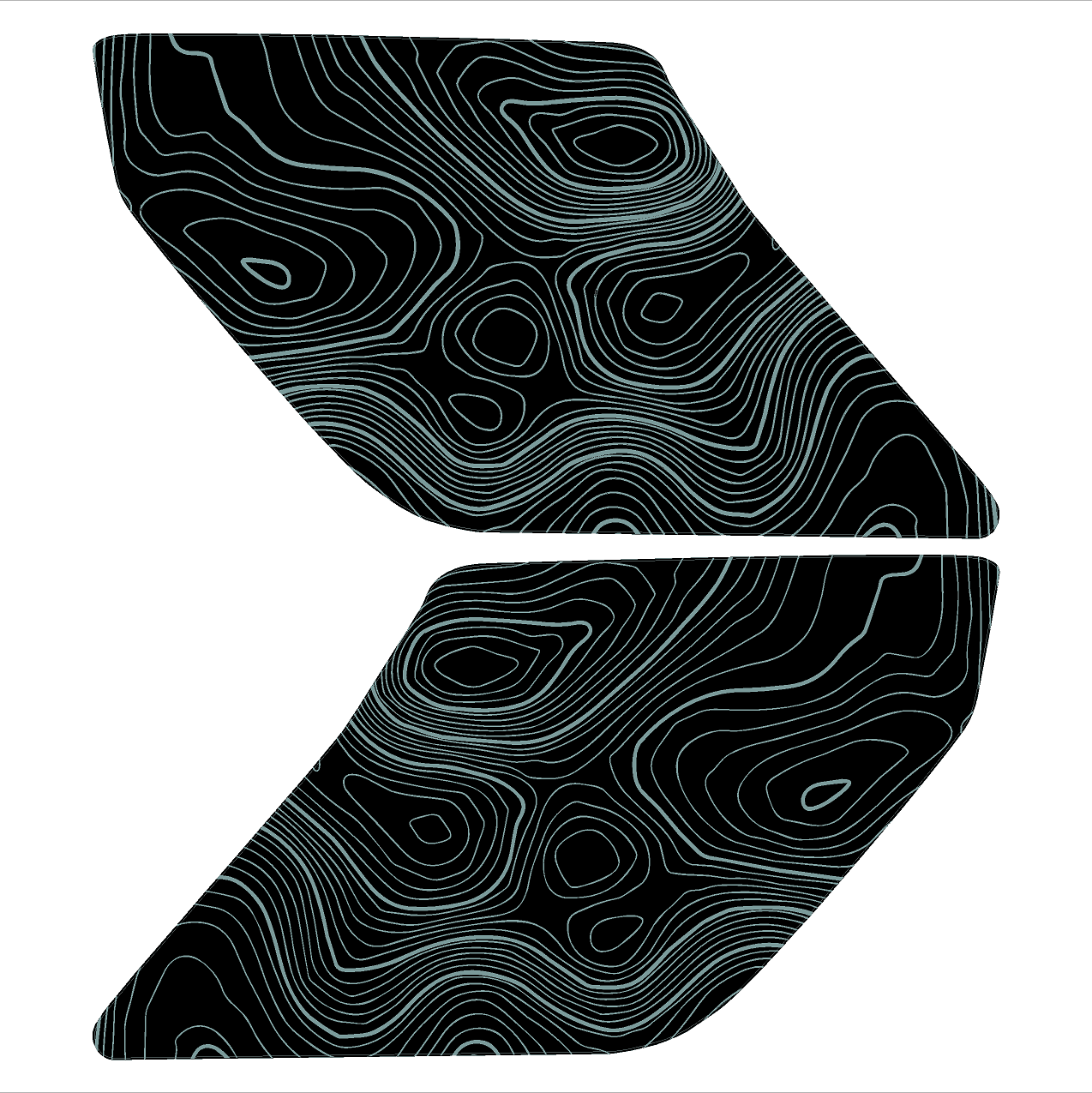 Topo Interior Lower Front Door Card Insert Overlays (Printed Series) - 2021+ Bronco 4 Door