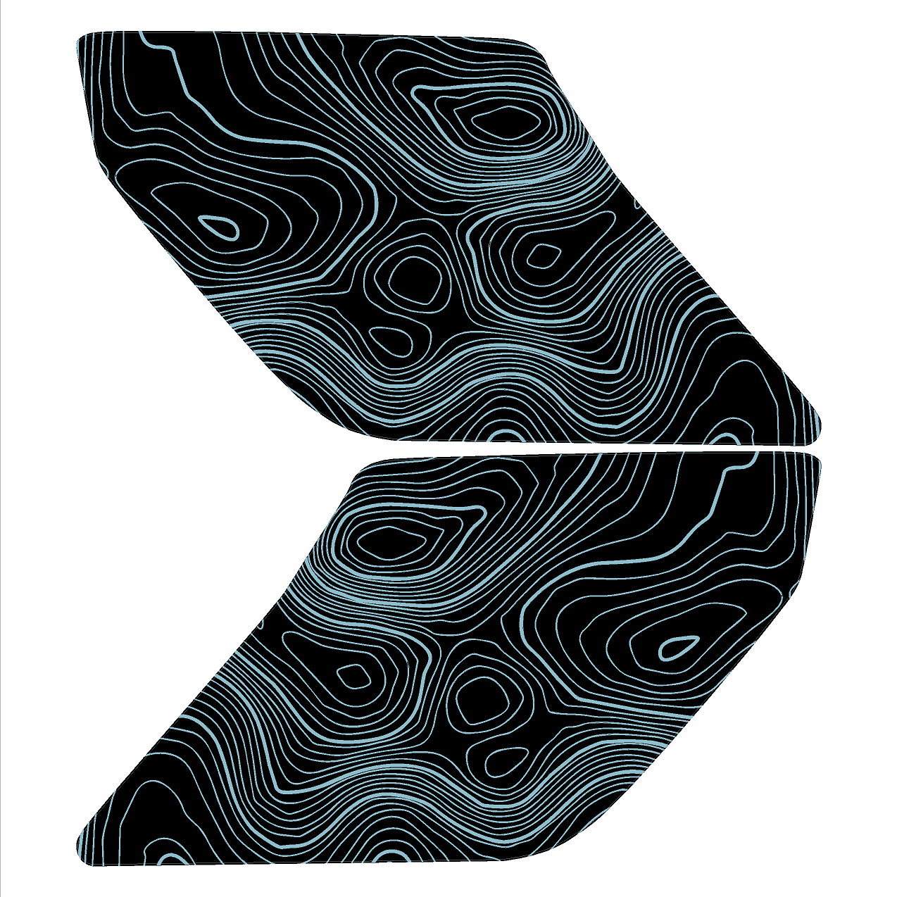 Topo Interior Sun Visor Overlays (Printed Series) - 2021+ Bronco (with Homelink)