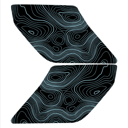 Topographic Interior Sun Visor Overlays - 2024+ Ranger Raptor (with Homelink)