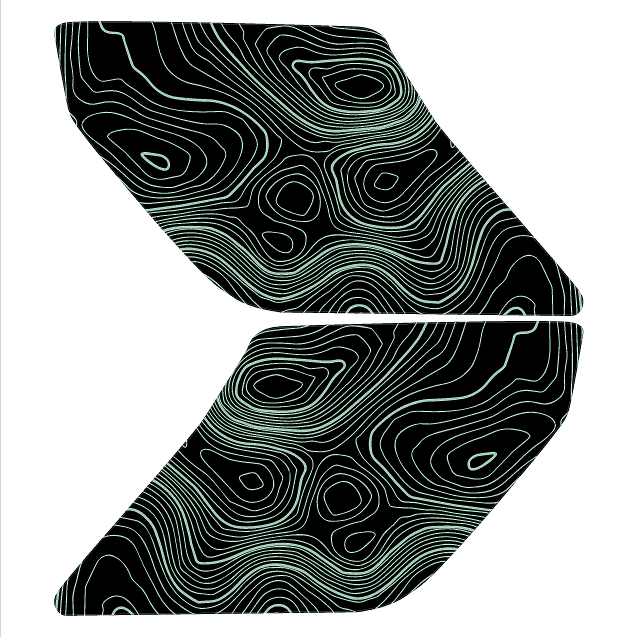 Topo Interior Lower Front Door Card Insert Overlays (Printed Series) - 2021+ Bronco 4 Door