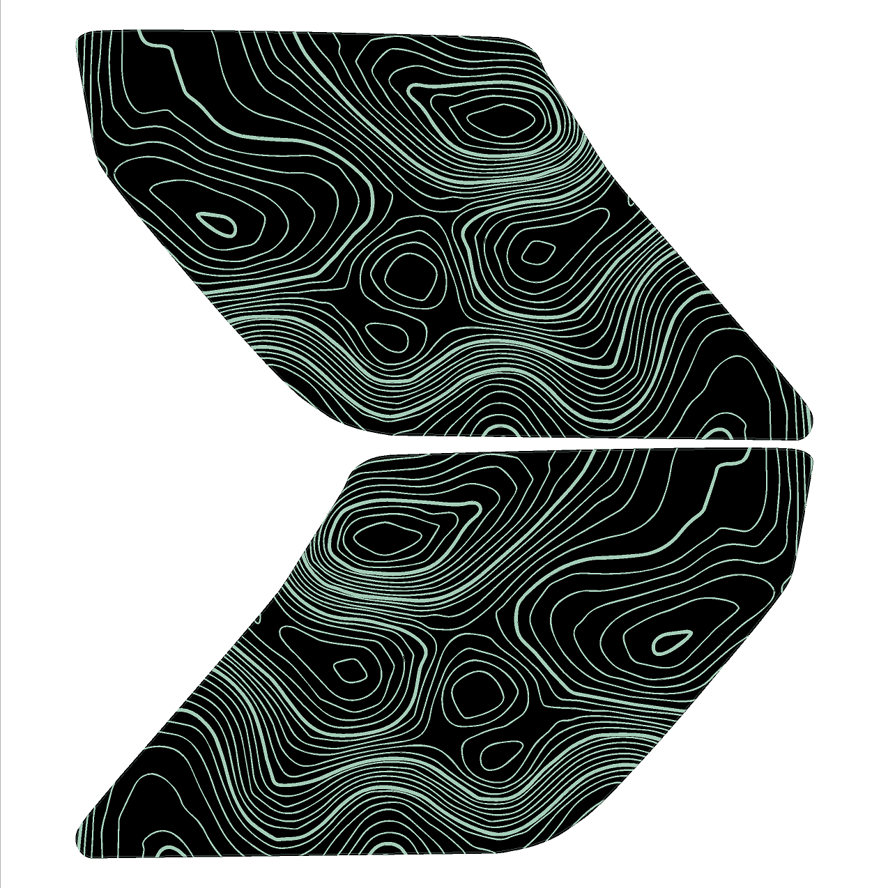 Topo Interior Sun Visor Overlays (Printed Series) - 2021+ Bronco (with Homelink)