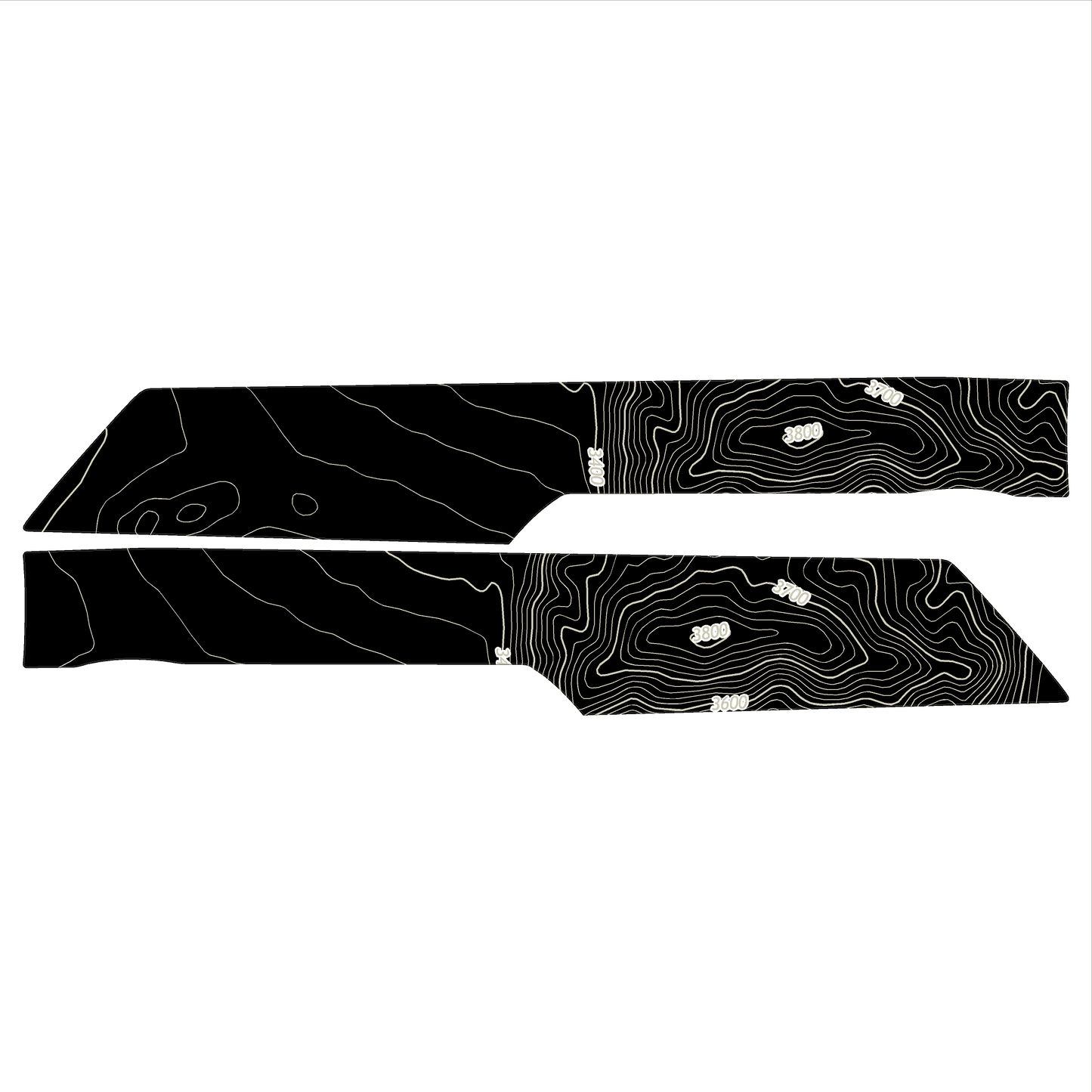 Topo Front Interior Upper Door Card Insert Overlays (Printed Series) - 2021+ Bronco 4 Door