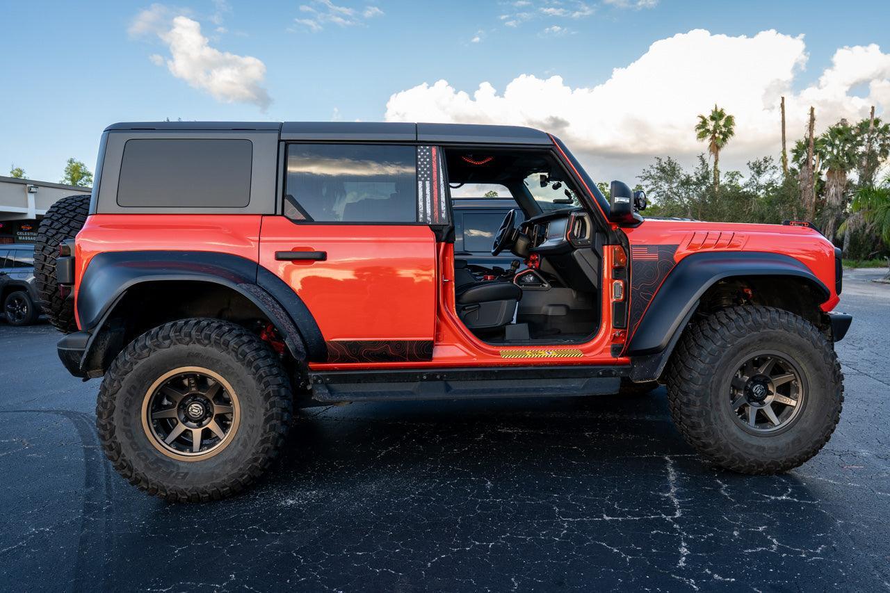 Topo Rear Window Triangle Overlay (Printed Series) - 2021+ Bronco 4 Door